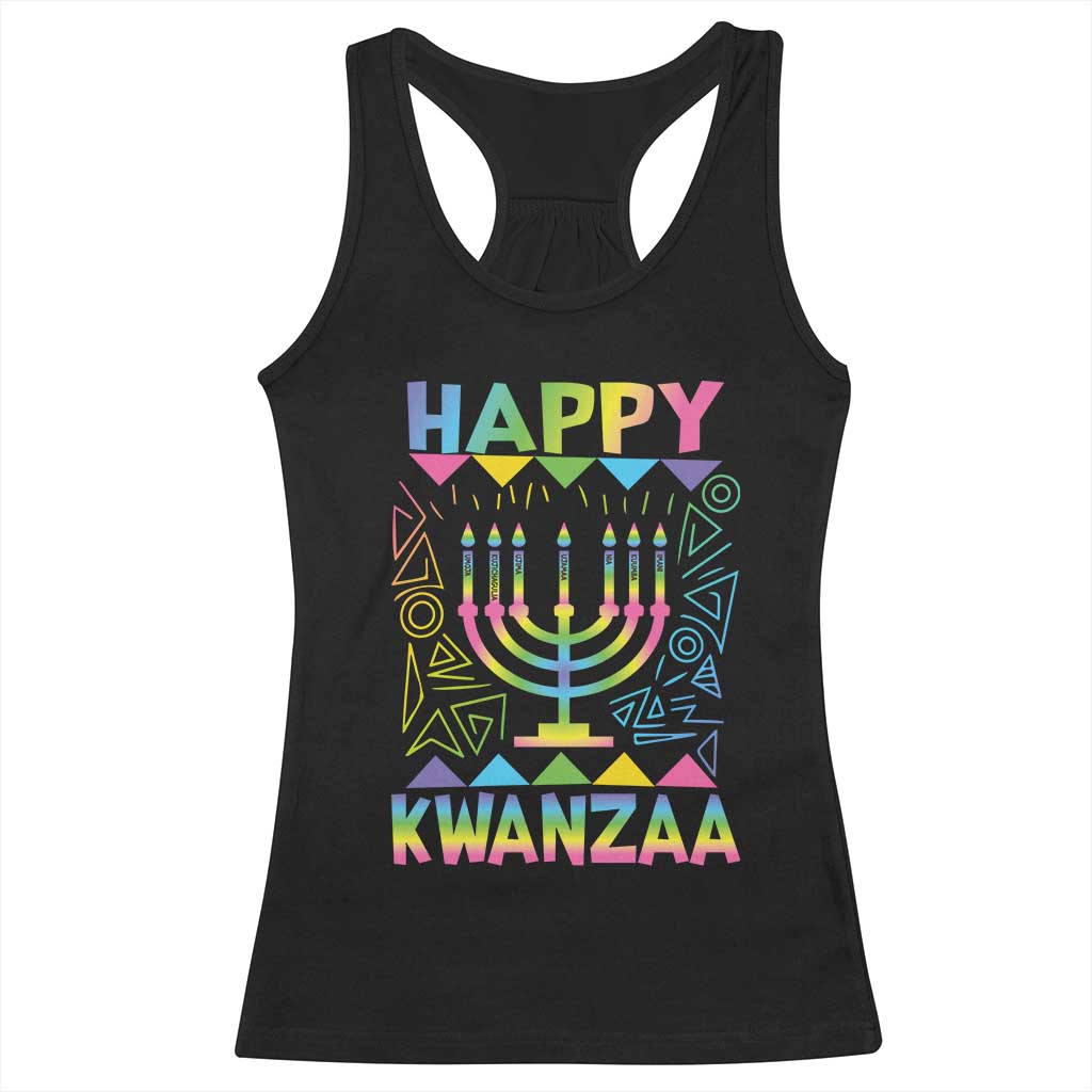Happy Kwanzaa Racerback Tank Top Christmas African American Heritage Holiday Kinara Mazao - Wonder Print Shop