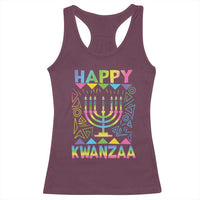 Happy Kwanzaa Racerback Tank Top Christmas African American Heritage Holiday Kinara Mazao - Wonder Print Shop