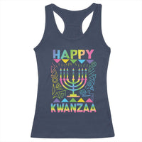 Happy Kwanzaa Racerback Tank Top Christmas African American Heritage Holiday Kinara Mazao - Wonder Print Shop