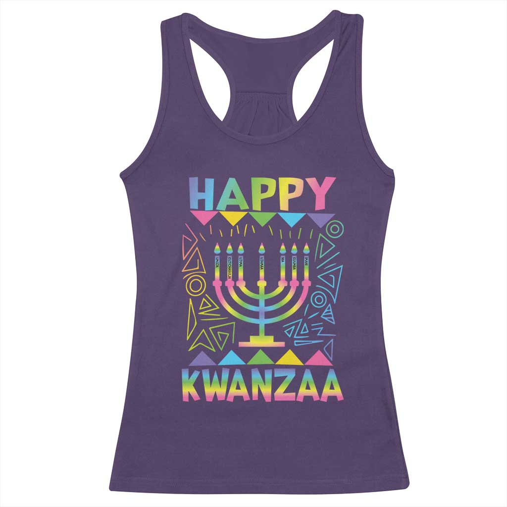 Happy Kwanzaa Racerback Tank Top Christmas African American Heritage Holiday Kinara Mazao - Wonder Print Shop
