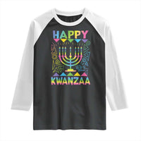 Happy Kwanzaa Raglan Shirt Christmas African American Heritage Holiday Kinara Mazao - Wonder Print Shop