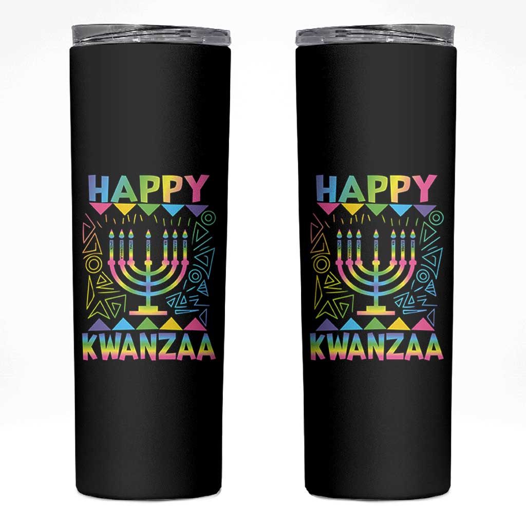Happy Kwanzaa Skinny Tumbler Christmas African American Heritage Holiday Kinara Mazao - Wonder Print Shop