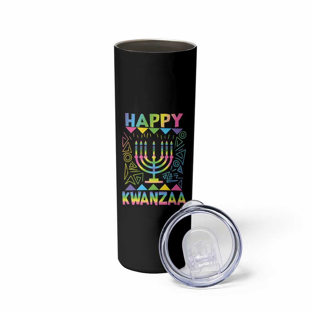 Happy Kwanzaa Skinny Tumbler Christmas African American Heritage Holiday Kinara Mazao - Wonder Print Shop