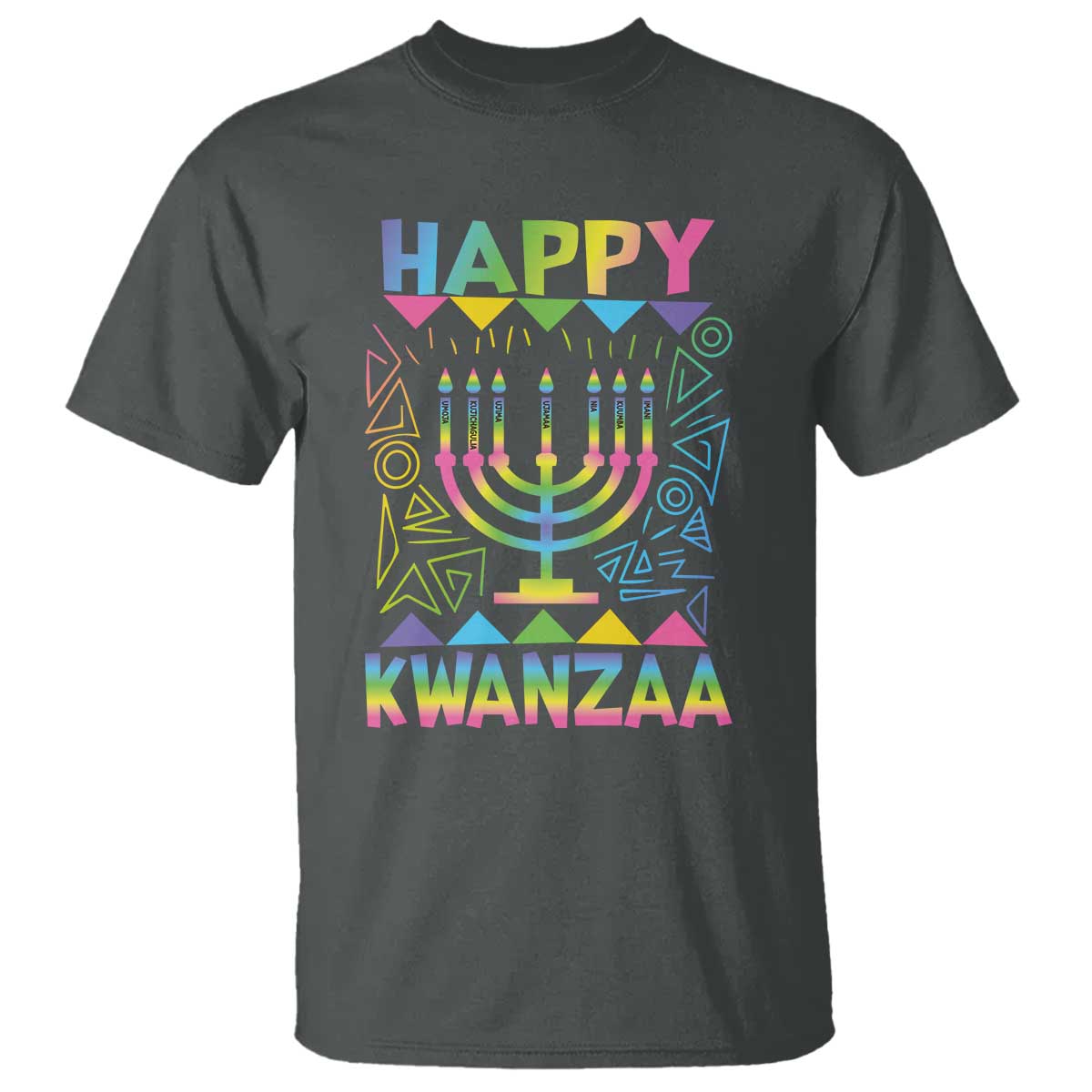 Happy Kwanzaa T Shirt Christmas African American Heritage Holiday Kinara Mazao - Wonder Print Shop