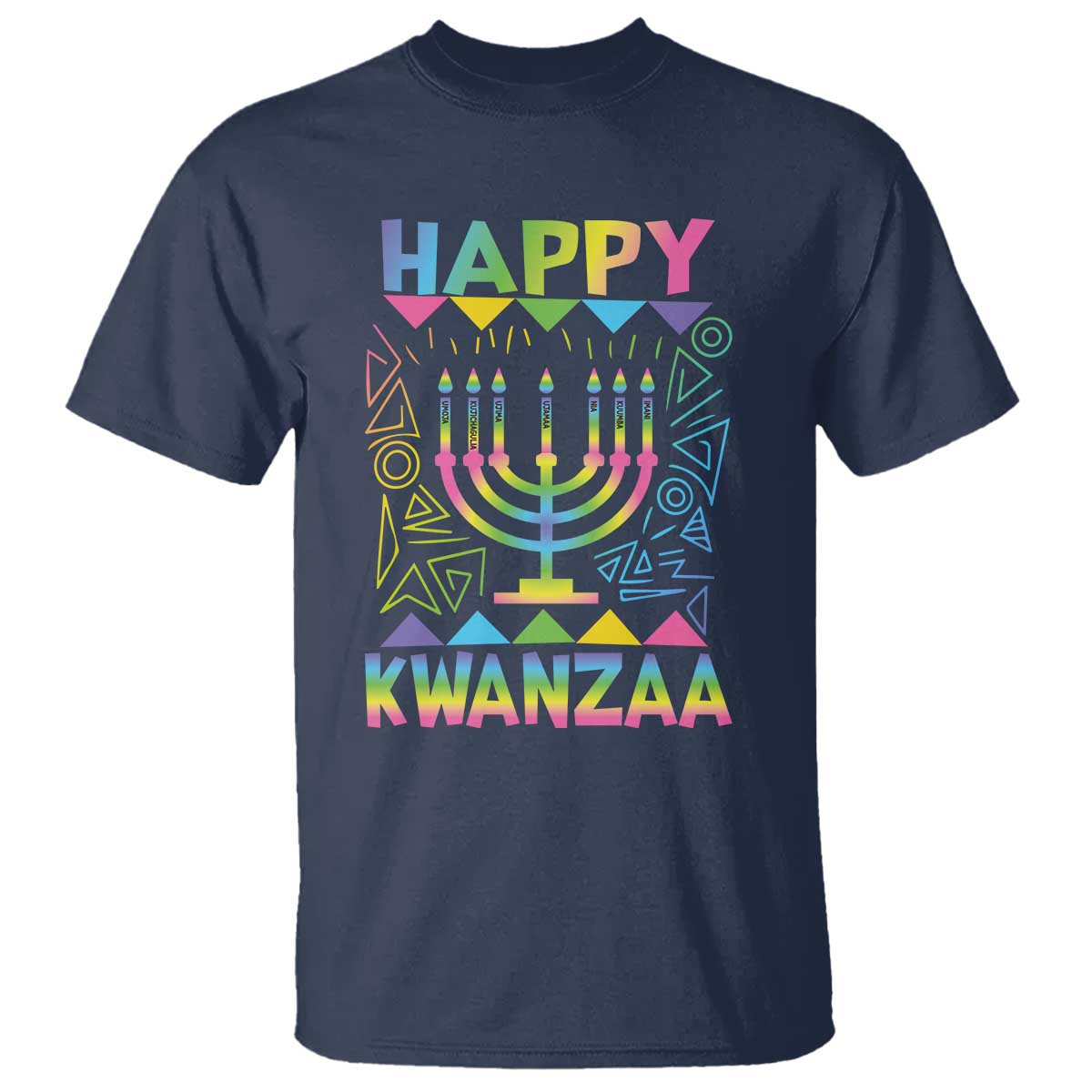 Happy Kwanzaa T Shirt Christmas African American Heritage Holiday Kinara Mazao - Wonder Print Shop