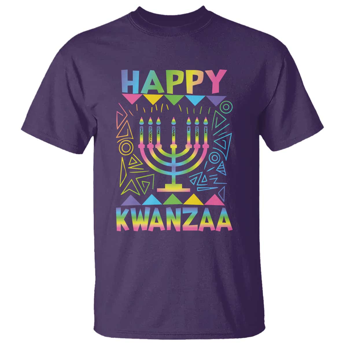 Happy Kwanzaa T Shirt Christmas African American Heritage Holiday Kinara Mazao - Wonder Print Shop