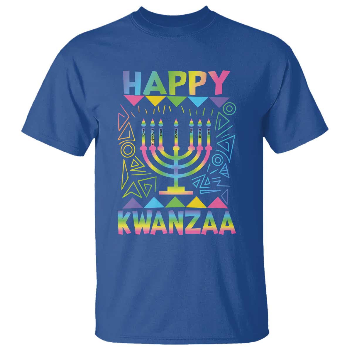 Happy Kwanzaa T Shirt Christmas African American Heritage Holiday Kinara Mazao - Wonder Print Shop