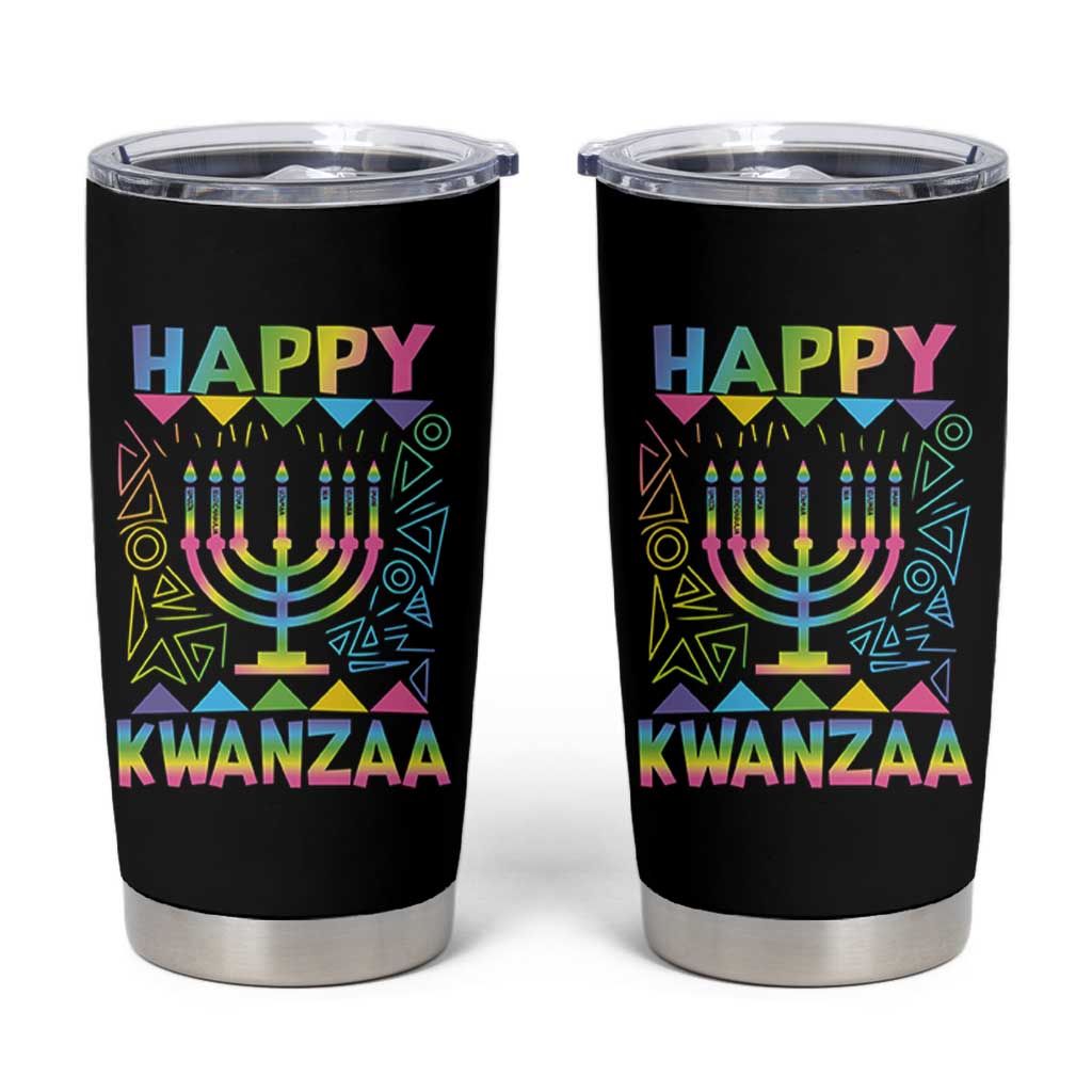 Happy Kwanzaa Tumbler Cup Christmas African American Heritage Holiday Kinara Mazao - Wonder Print Shop