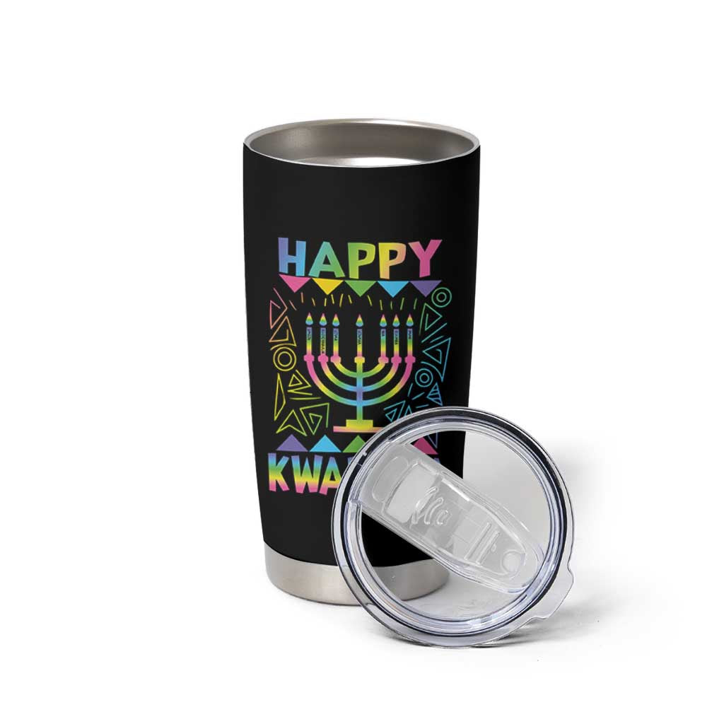 Happy Kwanzaa Tumbler Cup Christmas African American Heritage Holiday Kinara Mazao - Wonder Print Shop