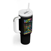 Happy Kwanzaa Tumbler With Handle Christmas African American Heritage Holiday Kinara Mazao - Wonder Print Shop