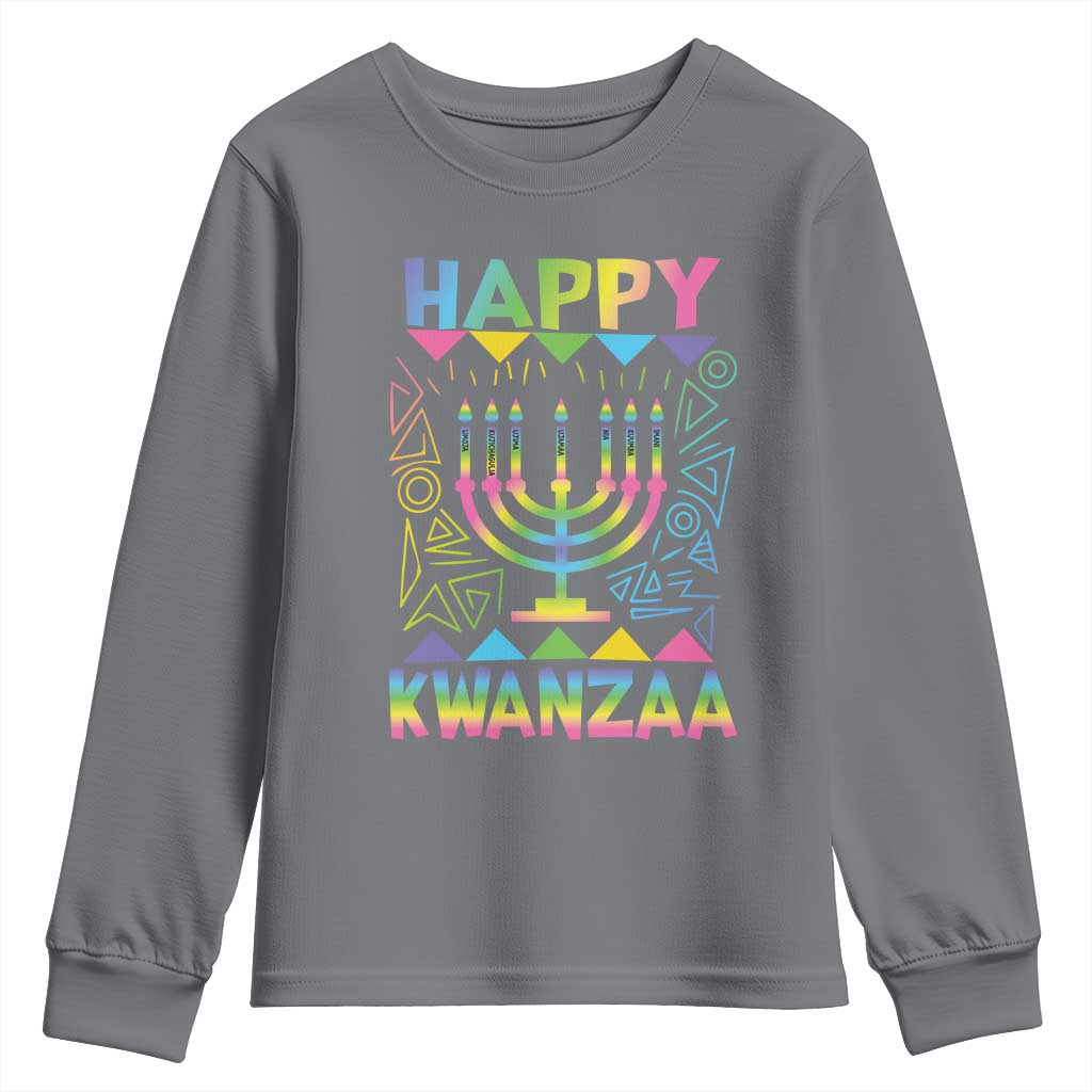 Happy Kwanzaa Youth Sweatshirt Christmas African American Heritage Holiday Kinara Mazao - Wonder Print Shop