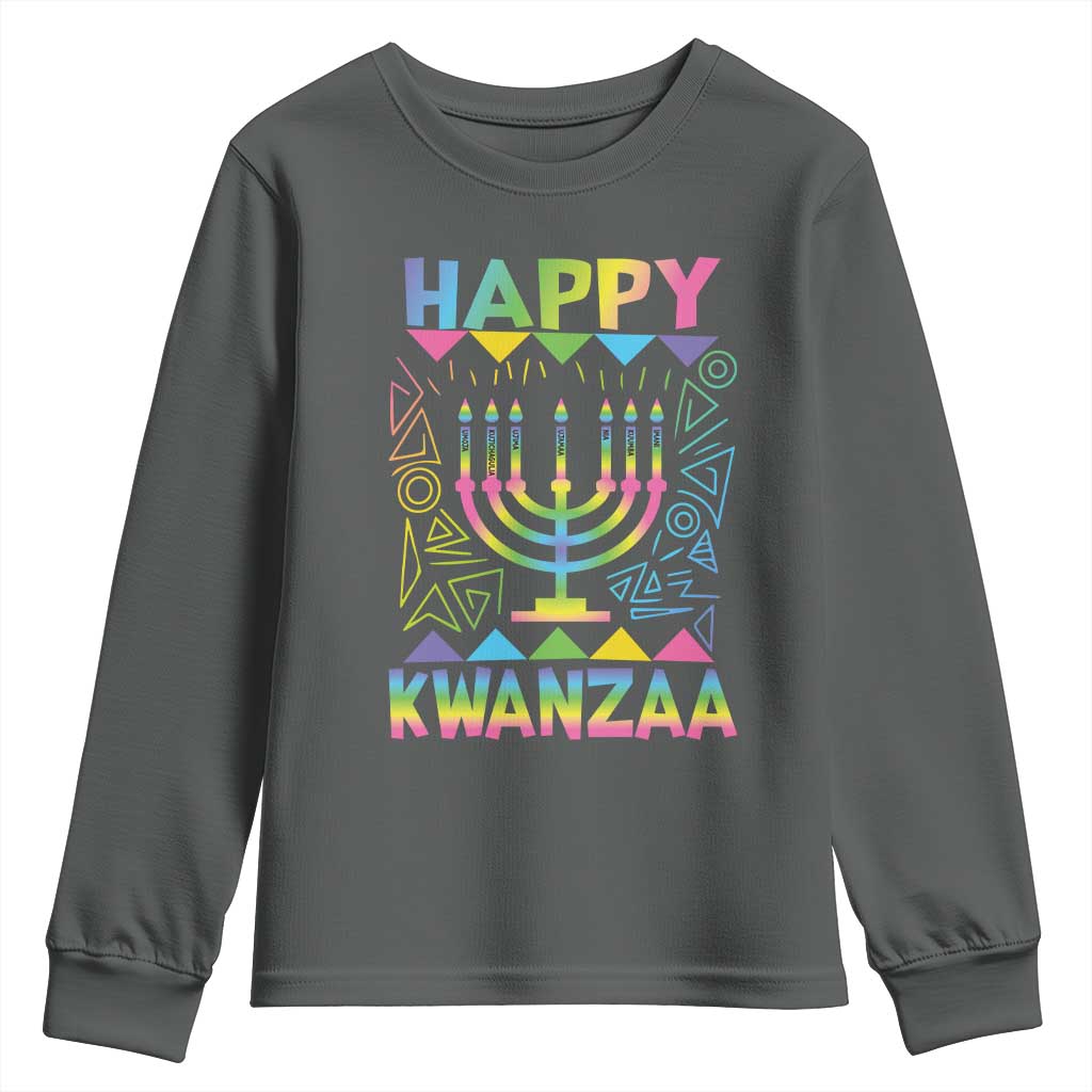 Happy Kwanzaa Youth Sweatshirt Christmas African American Heritage Holiday Kinara Mazao - Wonder Print Shop
