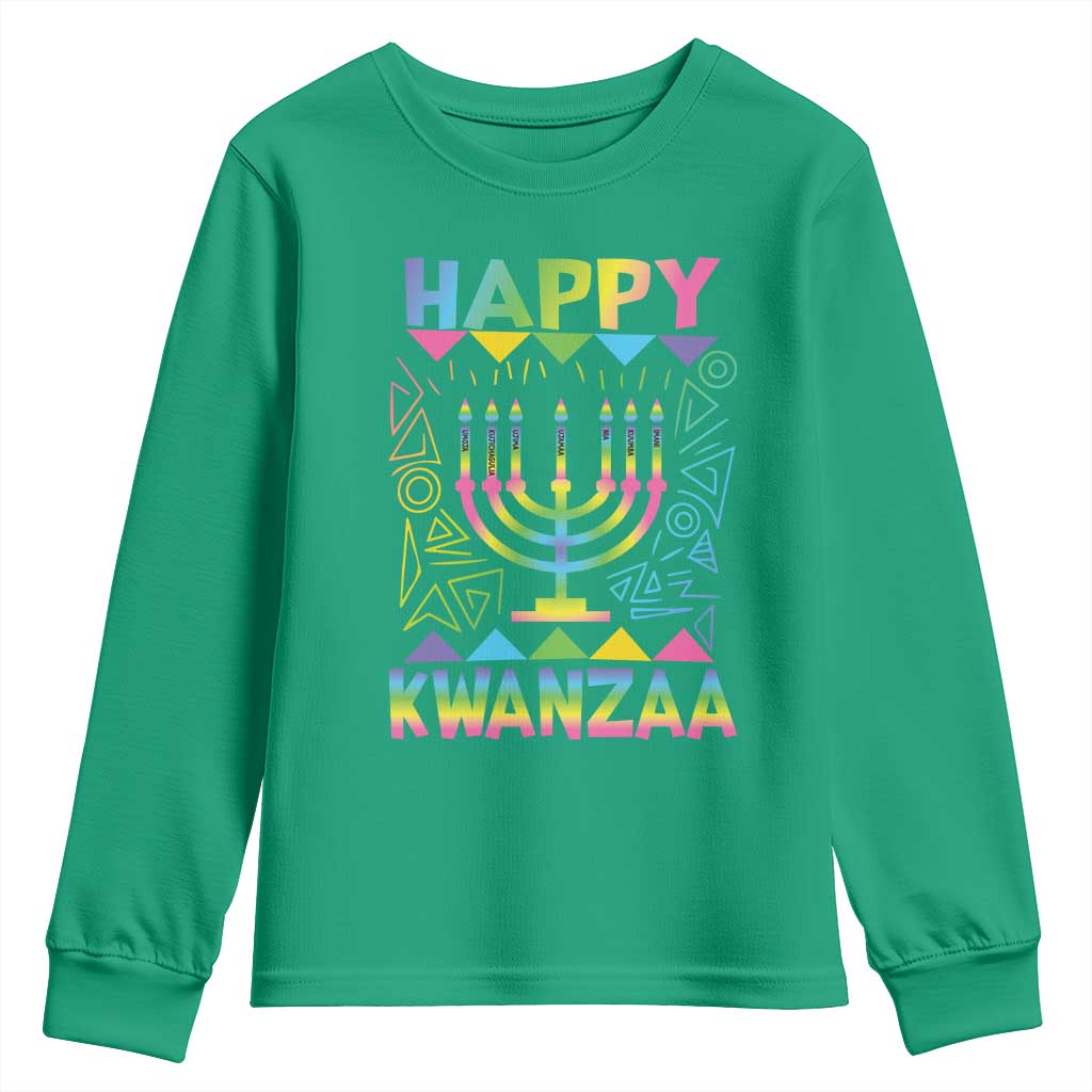 Happy Kwanzaa Youth Sweatshirt Christmas African American Heritage Holiday Kinara Mazao - Wonder Print Shop