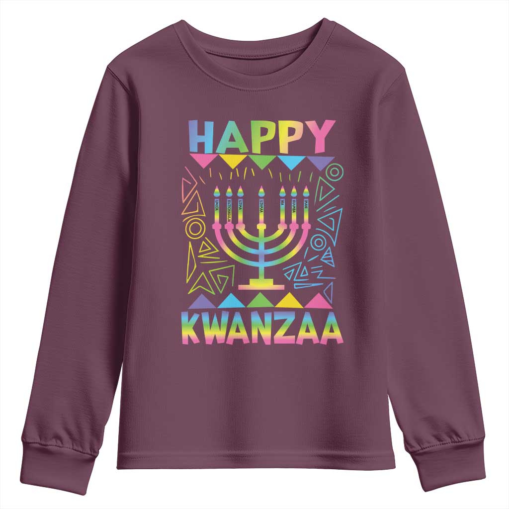 Happy Kwanzaa Youth Sweatshirt Christmas African American Heritage Holiday Kinara Mazao - Wonder Print Shop