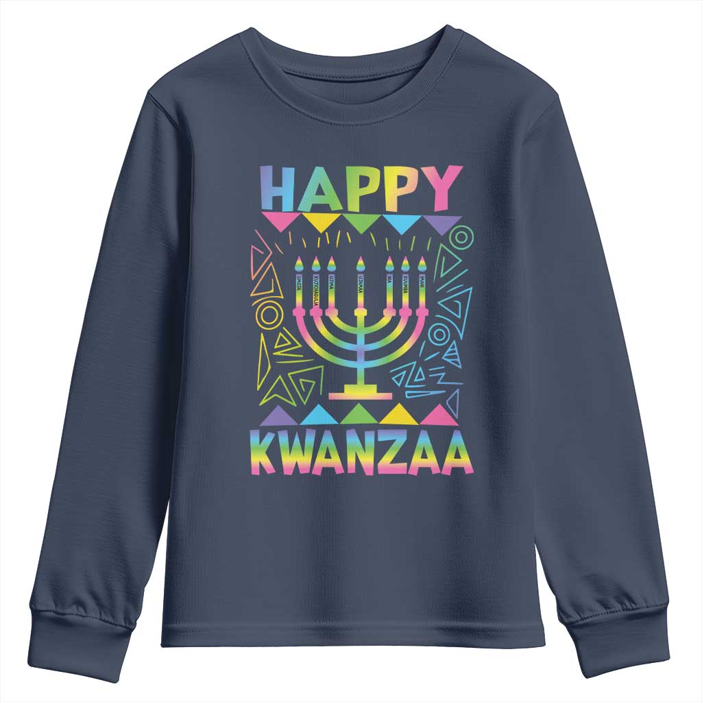 Happy Kwanzaa Youth Sweatshirt Christmas African American Heritage Holiday Kinara Mazao - Wonder Print Shop