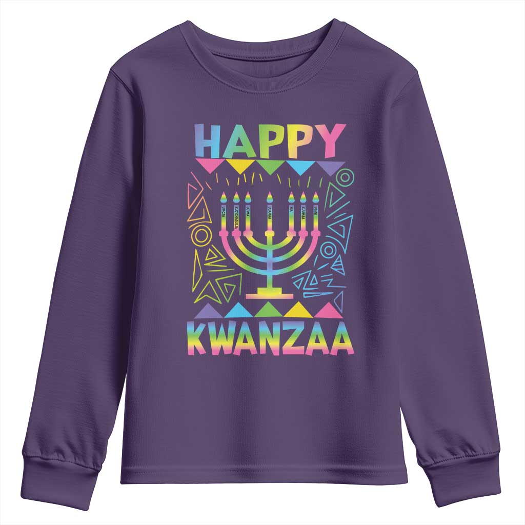 Happy Kwanzaa Youth Sweatshirt Christmas African American Heritage Holiday Kinara Mazao - Wonder Print Shop