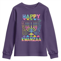 Happy Kwanzaa Youth Sweatshirt Christmas African American Heritage Holiday Kinara Mazao - Wonder Print Shop
