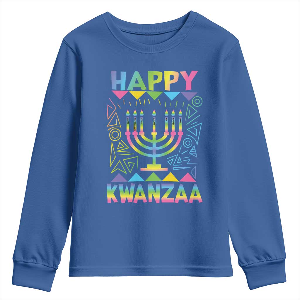 Happy Kwanzaa Youth Sweatshirt Christmas African American Heritage Holiday Kinara Mazao - Wonder Print Shop