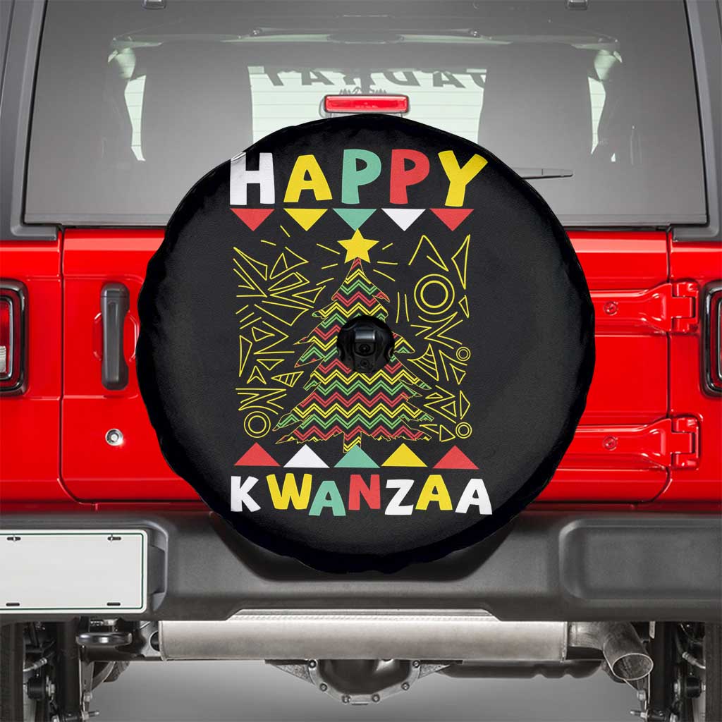 Happy Kwanzaa Christmas Spare Tire Cover African American Holiday Christmas Tree - Wonder Print Shop