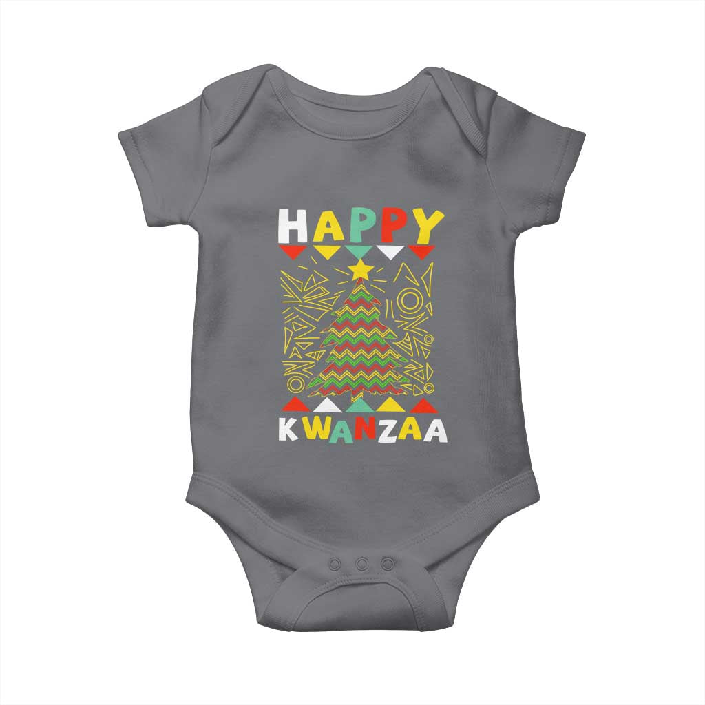 Happy Kwanzaa Christmas Baby Onesie African American Holiday Christmas Tree - Wonder Print Shop