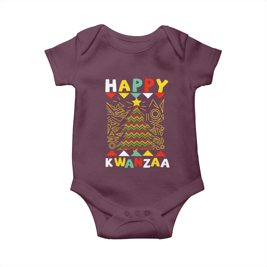 Happy Kwanzaa Christmas Baby Onesie African American Holiday Christmas Tree - Wonder Print Shop