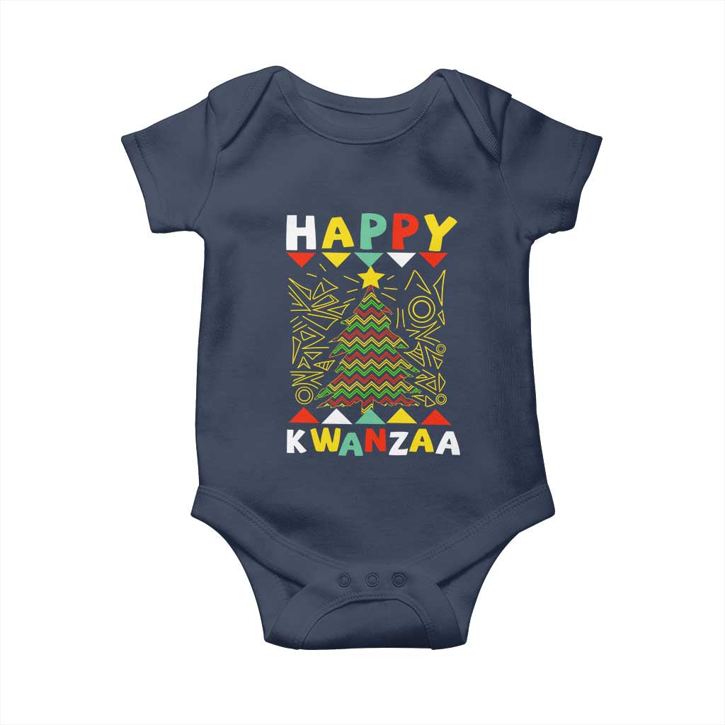 Happy Kwanzaa Christmas Baby Onesie African American Holiday Christmas Tree - Wonder Print Shop