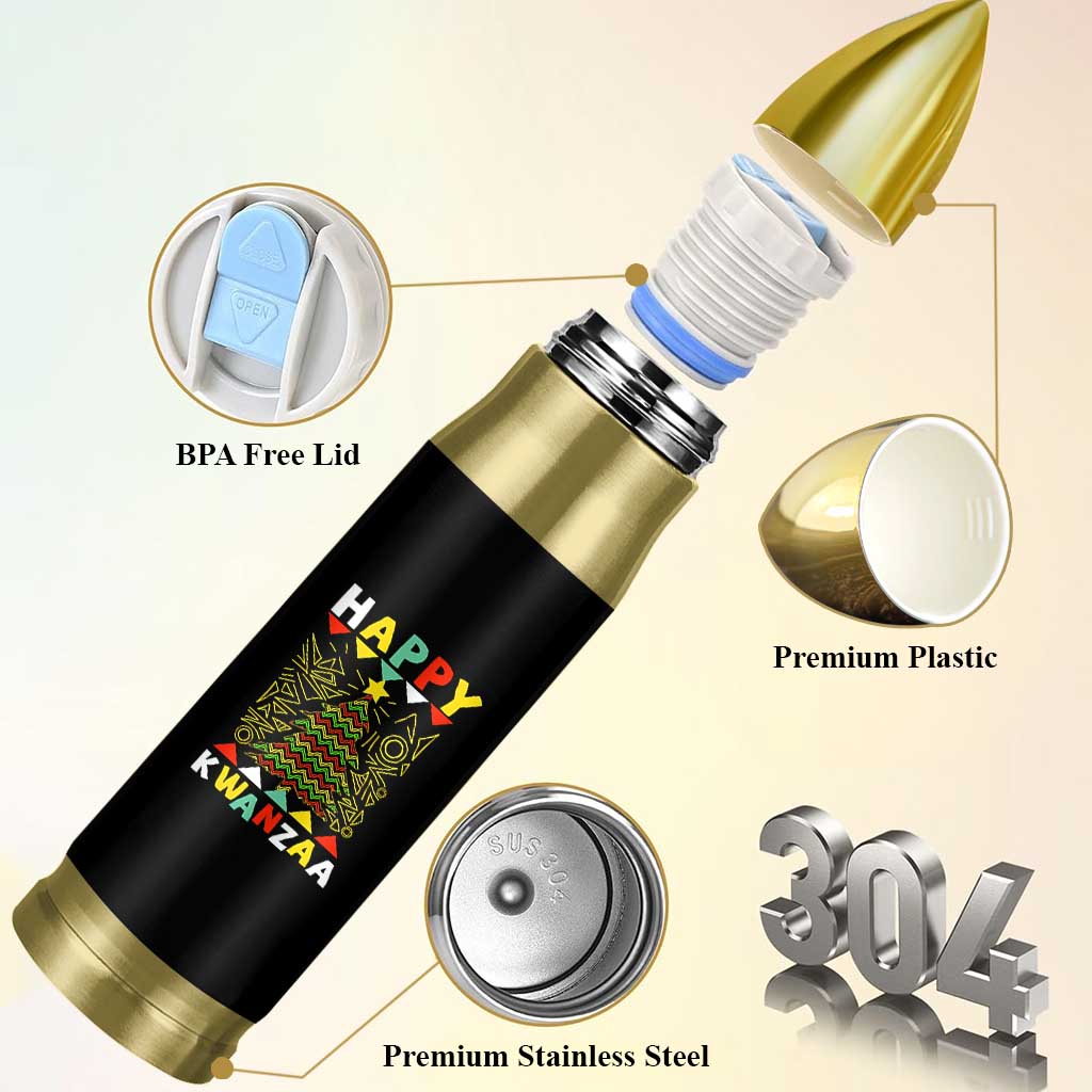 Happy Kwanzaa Christmas Bullet Tumbler African American Holiday Christmas Tree - Wonder Print Shop