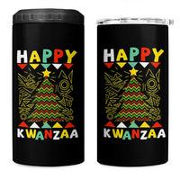Happy Kwanzaa Christmas 4 in 1 Can Cooler Tumbler African American Holiday Christmas Tree - Wonder Print Shop