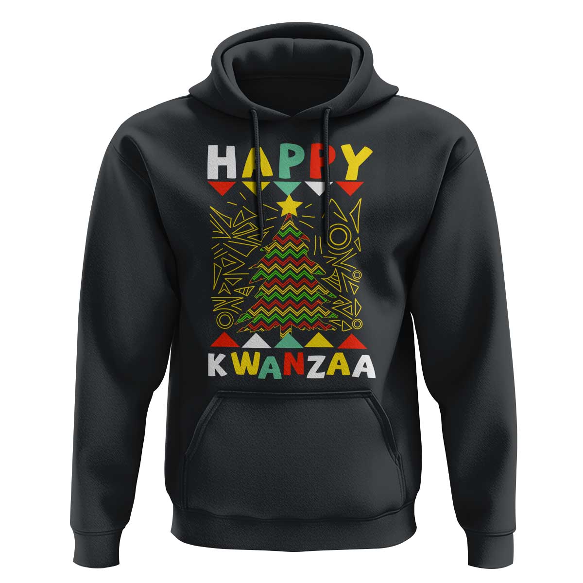Happy Kwanzaa Christmas Hoodie African American Holiday Christmas Tree - Wonder Print Shop