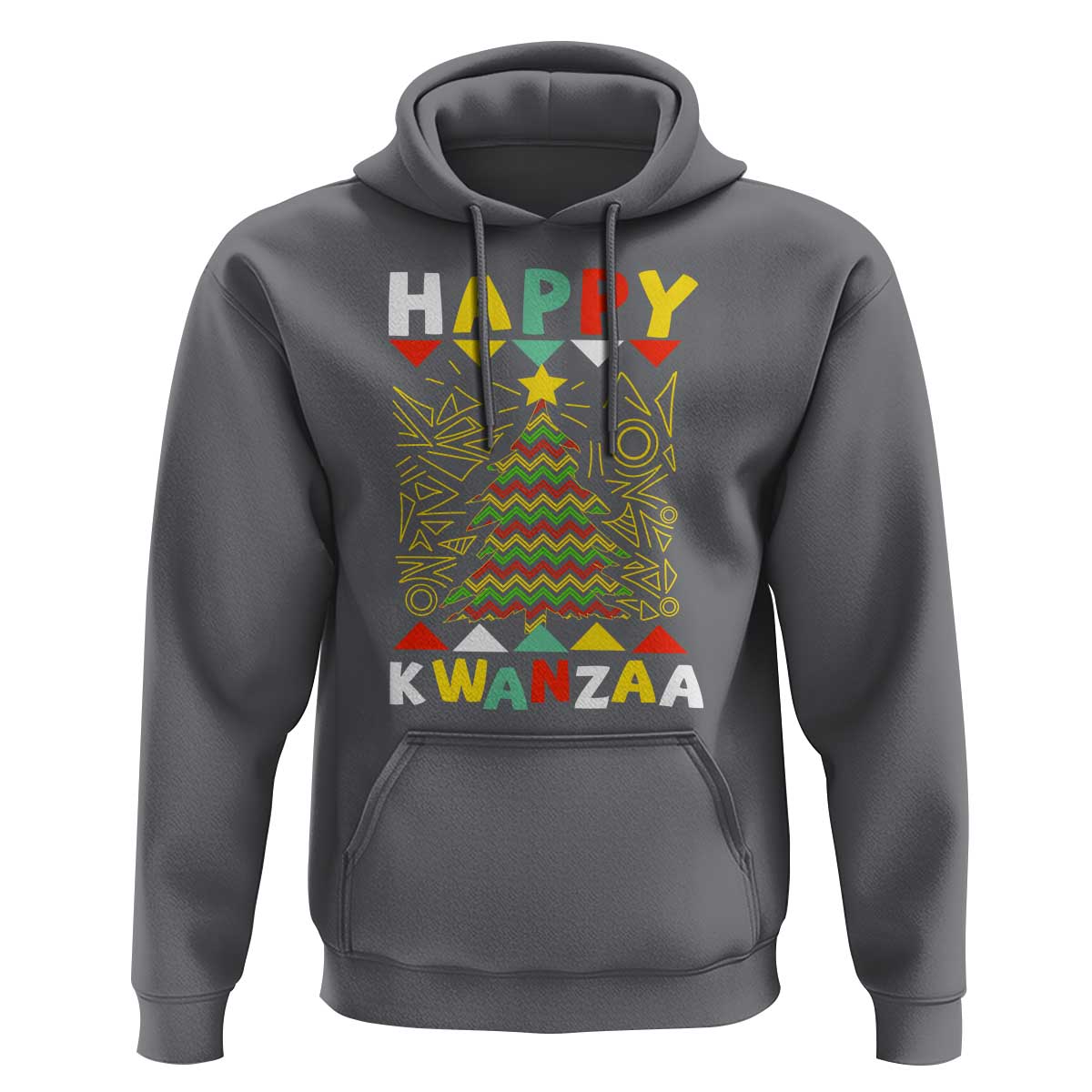 Happy Kwanzaa Christmas Hoodie African American Holiday Christmas Tree - Wonder Print Shop