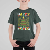 Happy Kwanzaa Christmas T Shirt For Kid African American Holiday Christmas Tree - Wonder Print Shop