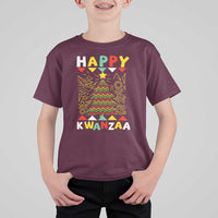Happy Kwanzaa Christmas T Shirt For Kid African American Holiday Christmas Tree - Wonder Print Shop