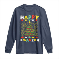 Happy Kwanzaa Christmas Long Sleeve Shirt African American Holiday Christmas Tree - Wonder Print Shop