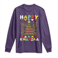 Happy Kwanzaa Christmas Long Sleeve Shirt African American Holiday Christmas Tree - Wonder Print Shop
