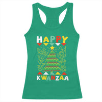 Happy Kwanzaa Christmas Racerback Tank Top African American Holiday Christmas Tree - Wonder Print Shop