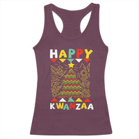 Happy Kwanzaa Christmas Racerback Tank Top African American Holiday Christmas Tree - Wonder Print Shop