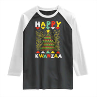 Happy Kwanzaa Christmas Raglan Shirt African American Holiday Christmas Tree - Wonder Print Shop