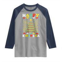 Happy Kwanzaa Christmas Raglan Shirt African American Holiday Christmas Tree - Wonder Print Shop