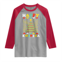 Happy Kwanzaa Christmas Raglan Shirt African American Holiday Christmas Tree - Wonder Print Shop