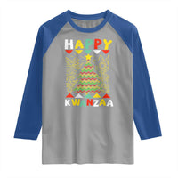 Happy Kwanzaa Christmas Raglan Shirt African American Holiday Christmas Tree - Wonder Print Shop