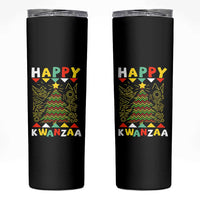 Happy Kwanzaa Christmas Skinny Tumbler African American Holiday Christmas Tree - Wonder Print Shop
