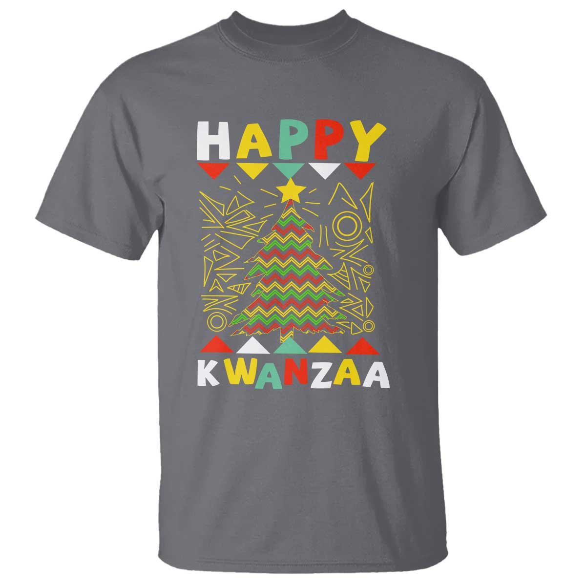 Happy Kwanzaa Christmas T Shirt African American Holiday Christmas Tree - Wonder Print Shop