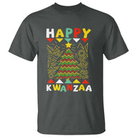 Happy Kwanzaa Christmas T Shirt African American Holiday Christmas Tree - Wonder Print Shop