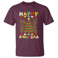 Happy Kwanzaa Christmas T Shirt African American Holiday Christmas Tree - Wonder Print Shop