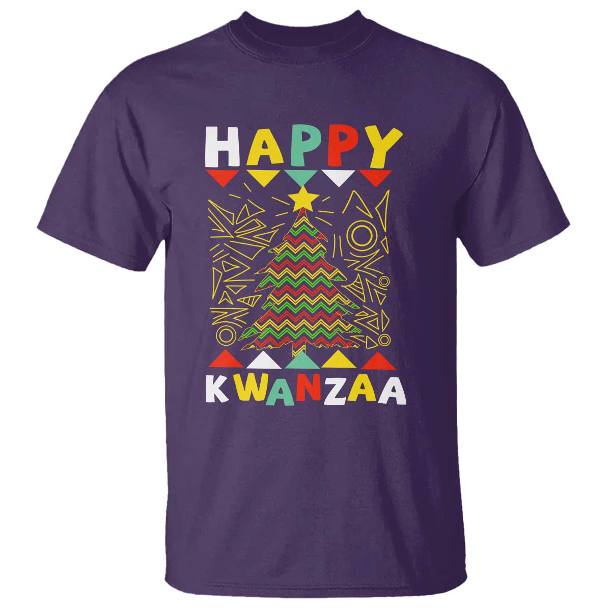 Happy Kwanzaa Christmas T Shirt African American Holiday Christmas Tree - Wonder Print Shop