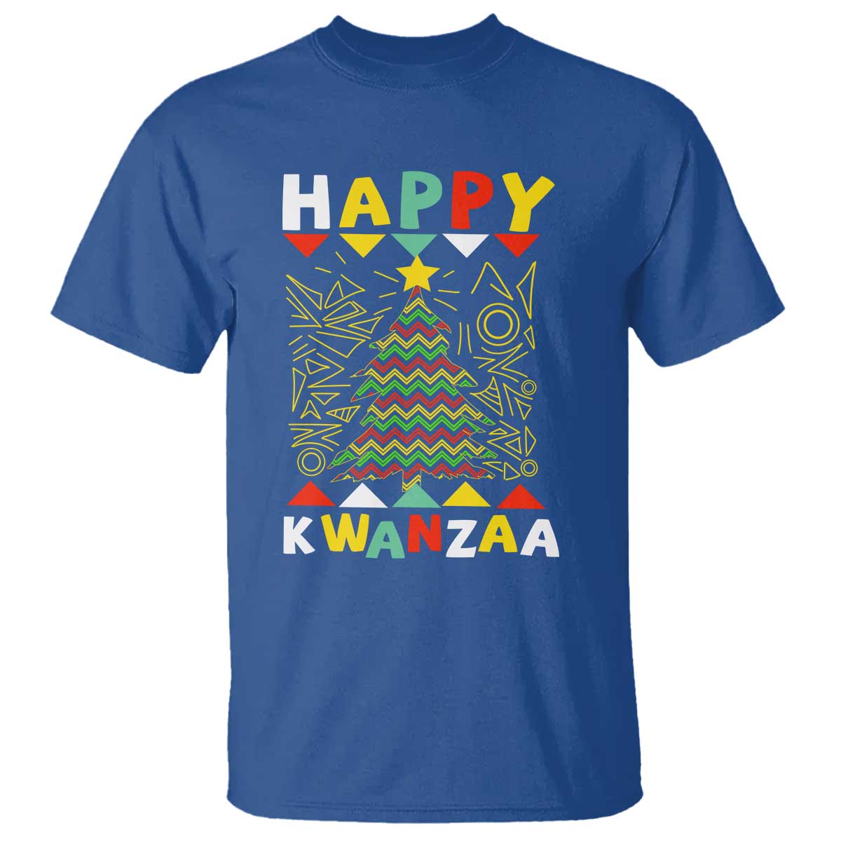 Happy Kwanzaa Christmas T Shirt African American Holiday Christmas Tree - Wonder Print Shop