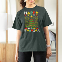 Happy Kwanzaa Christmas T Shirt For Women African American Holiday Christmas Tree - Wonder Print Shop