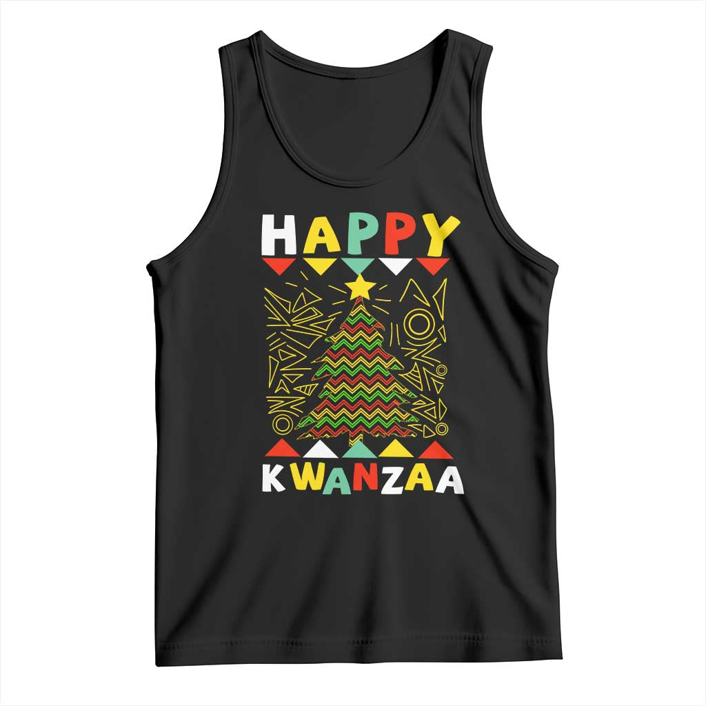 Happy Kwanzaa Christmas Tank Top African American Holiday Christmas Tree - Wonder Print Shop