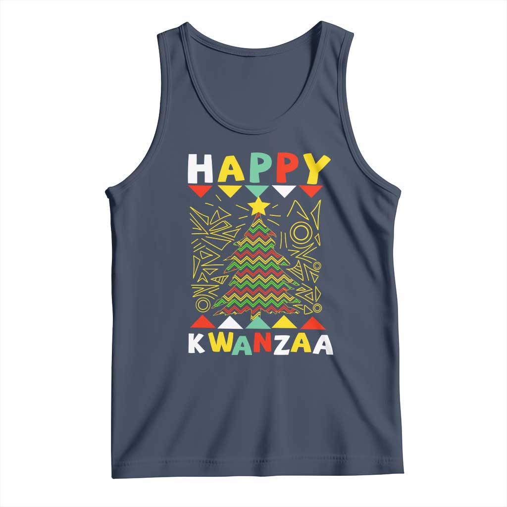 Happy Kwanzaa Christmas Tank Top African American Holiday Christmas Tree - Wonder Print Shop