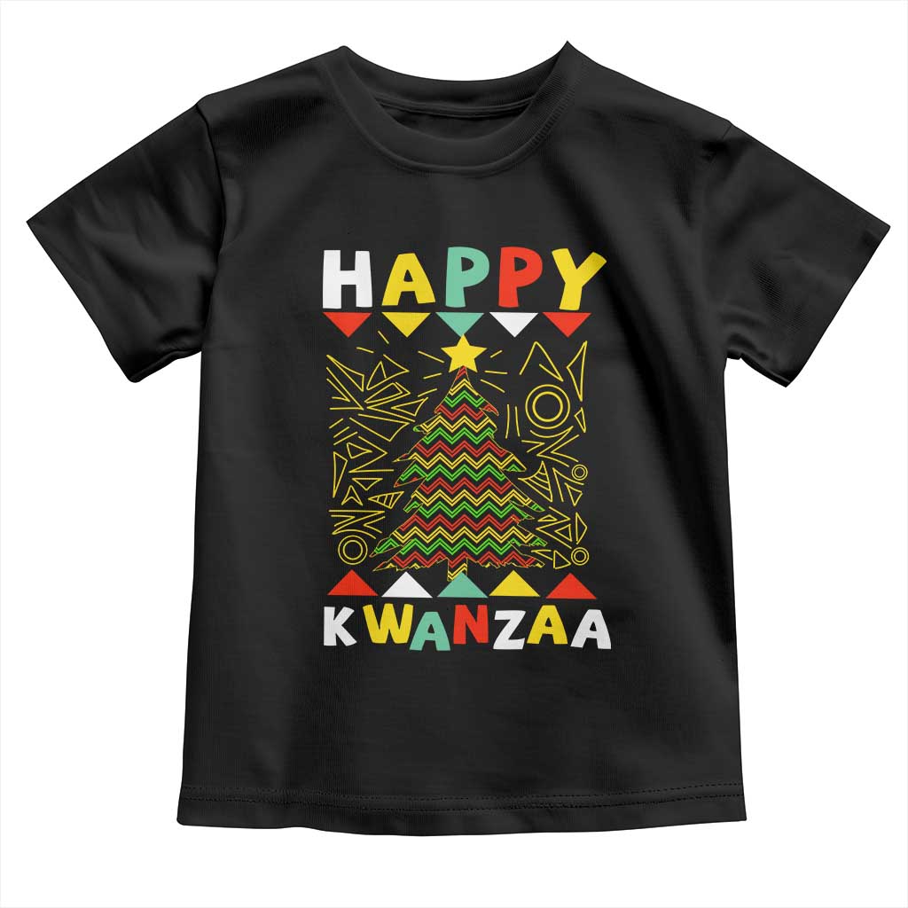 Happy Kwanzaa Christmas Toddler T Shirt African American Holiday Christmas Tree - Wonder Print Shop